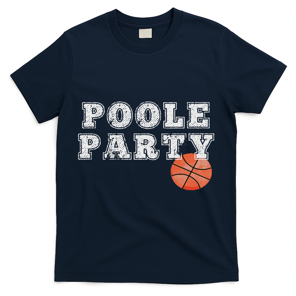 Poole Party Basketball T-Shirt - Navy