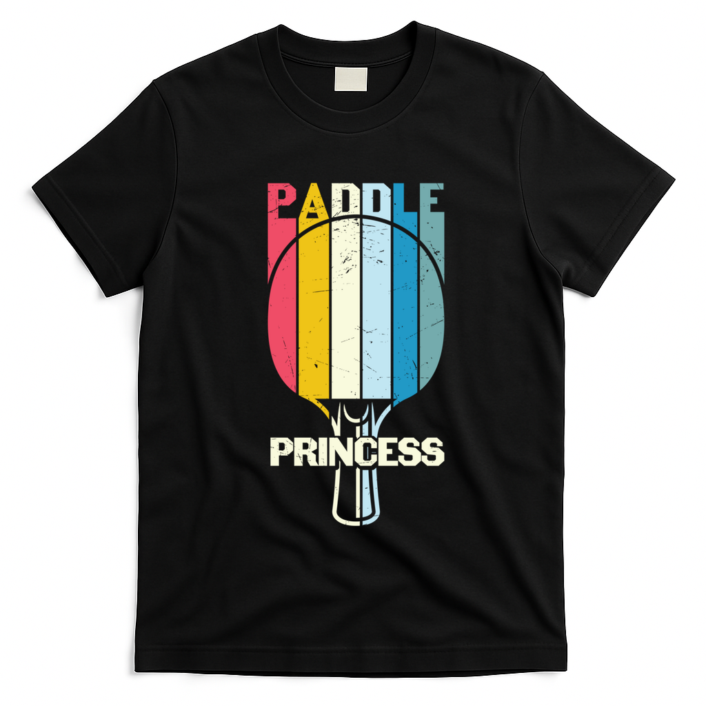 Paddle Princess Table Tennis Mom Funny Ping Pong Cute Gift T-Shirt - Black
