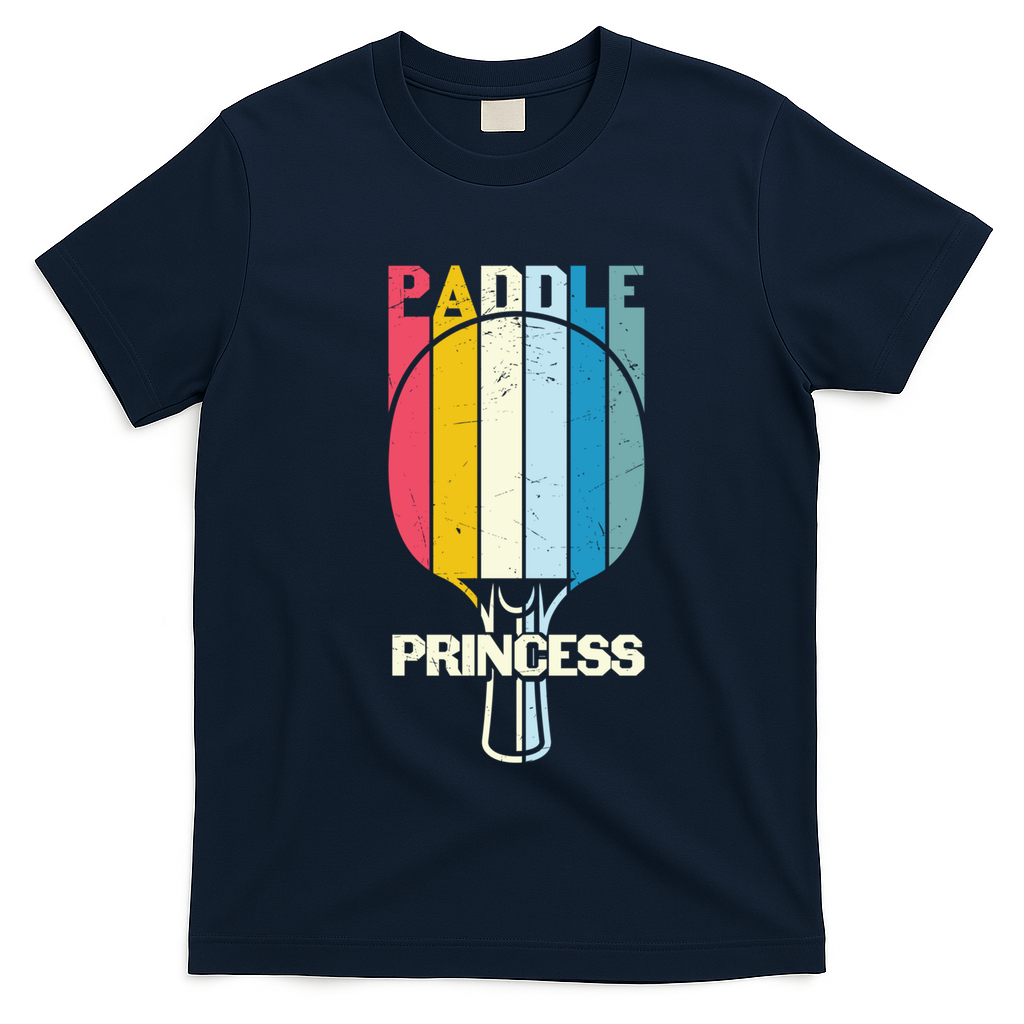 Paddle Princess Table Tennis Mom Funny Ping Pong Cute Gift T-Shirt - Navy Blue