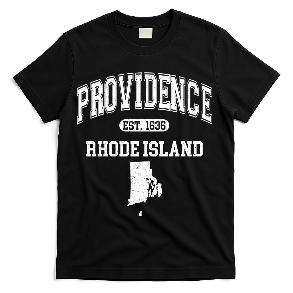 Providence Rhode Island Est 1636 T-Shirt - Black