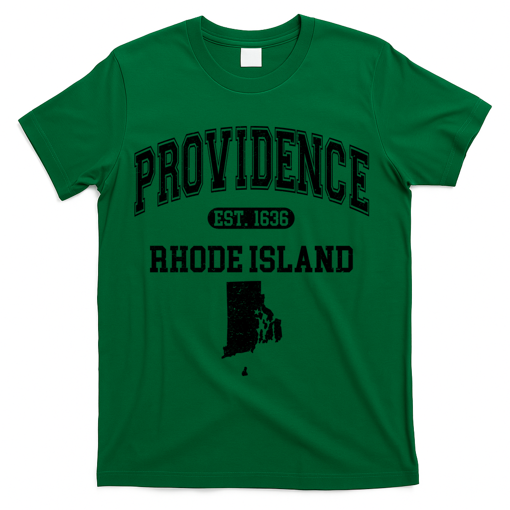 Providence Rhode Island Est 1636 T-Shirt - Green