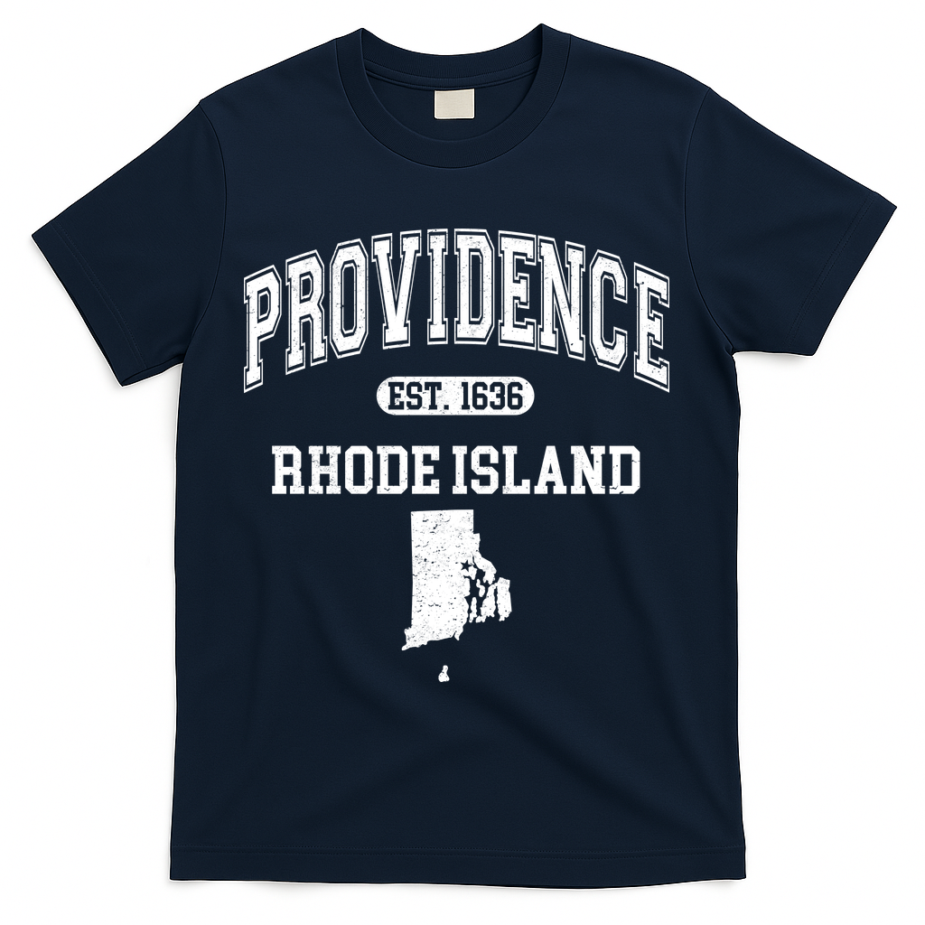 Providence Rhode Island Est 1636 T-Shirt - Navy