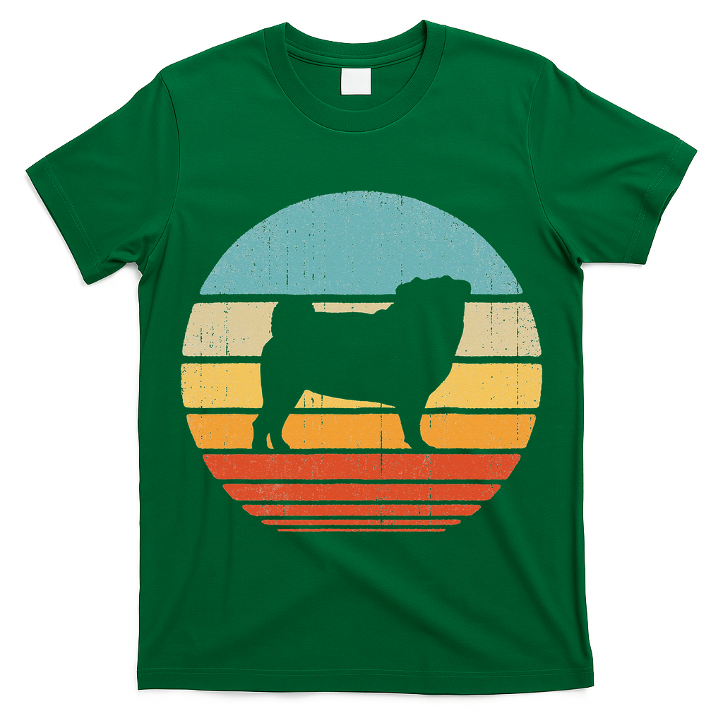 Pug Retro Vintage 60s 70s Sunset Dog Lovers  T-Shirt