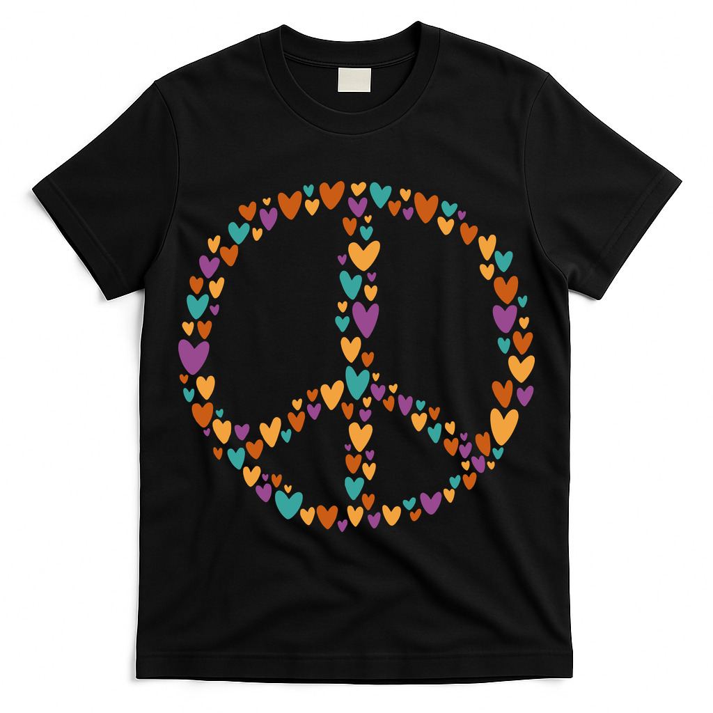 Peace Sign Love Hearts T-Shirt
