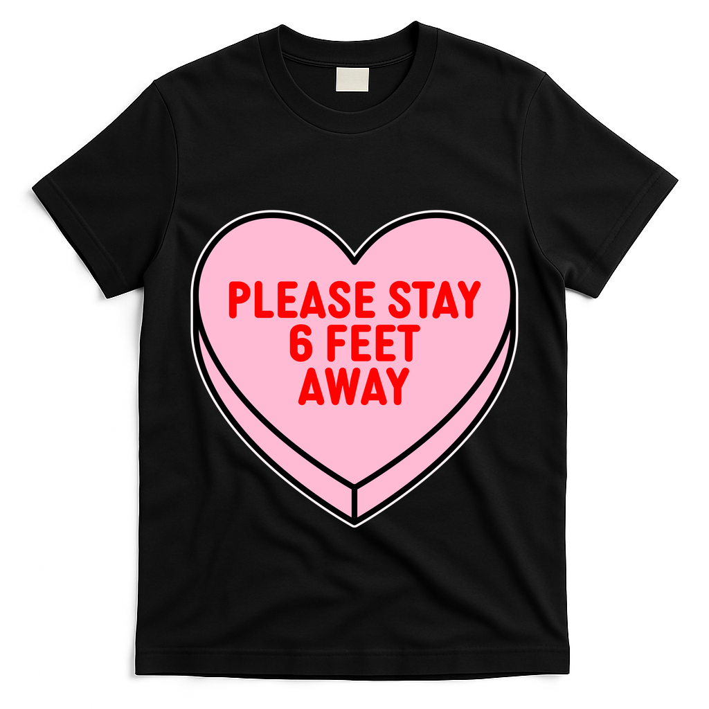 Please Stay 6 Feet Away Quarantine Anti-Valentine  T-Shirt