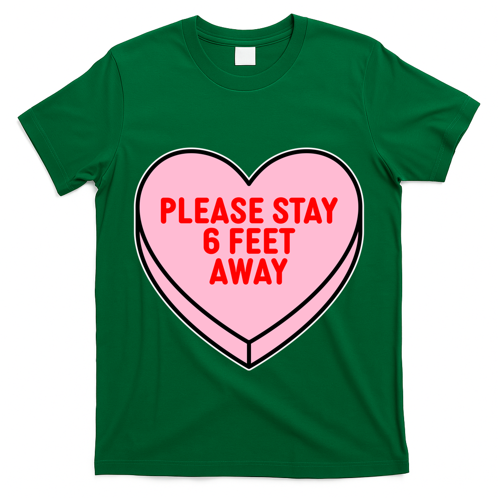Please Stay 6 Feet Away Quarantine Anti-Valentine  T-Shirt