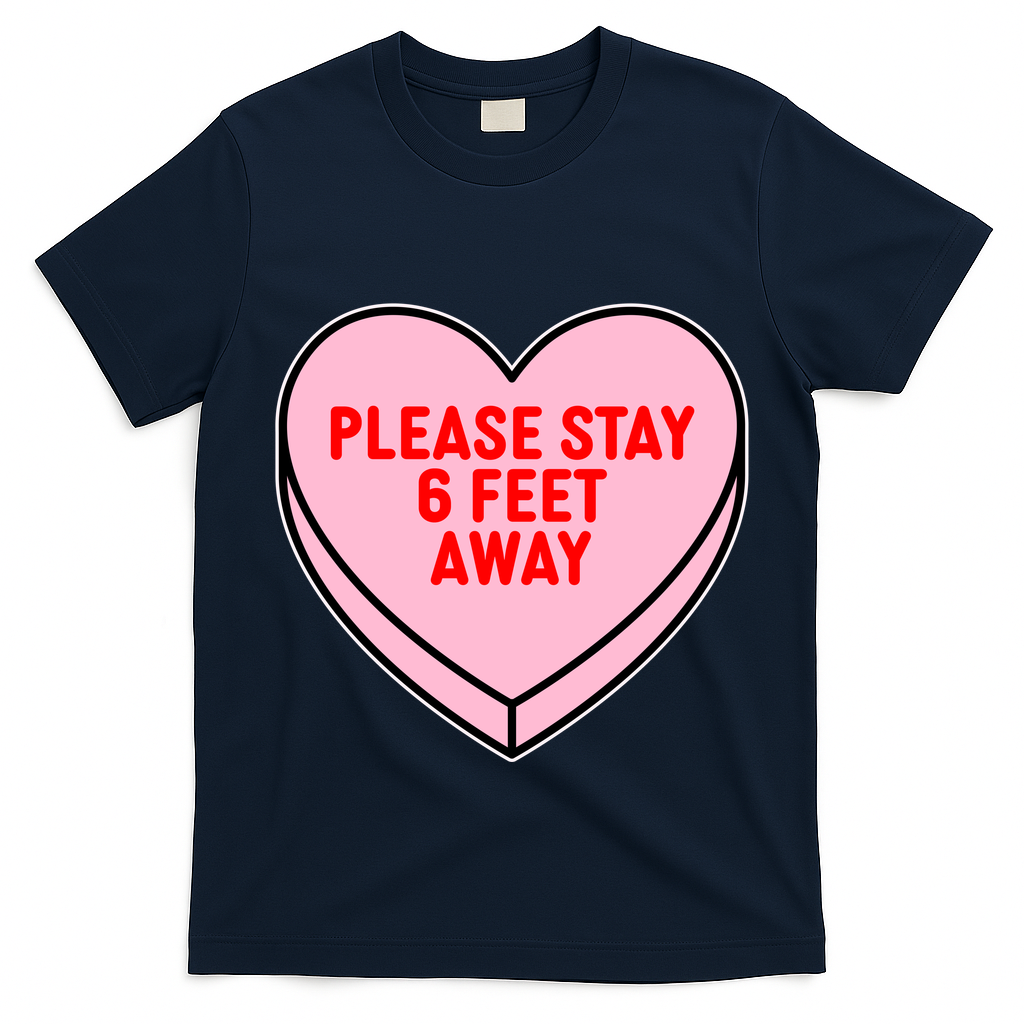 Please Stay 6 Feet Away Quarantine Anti-Valentine  T-Shirt