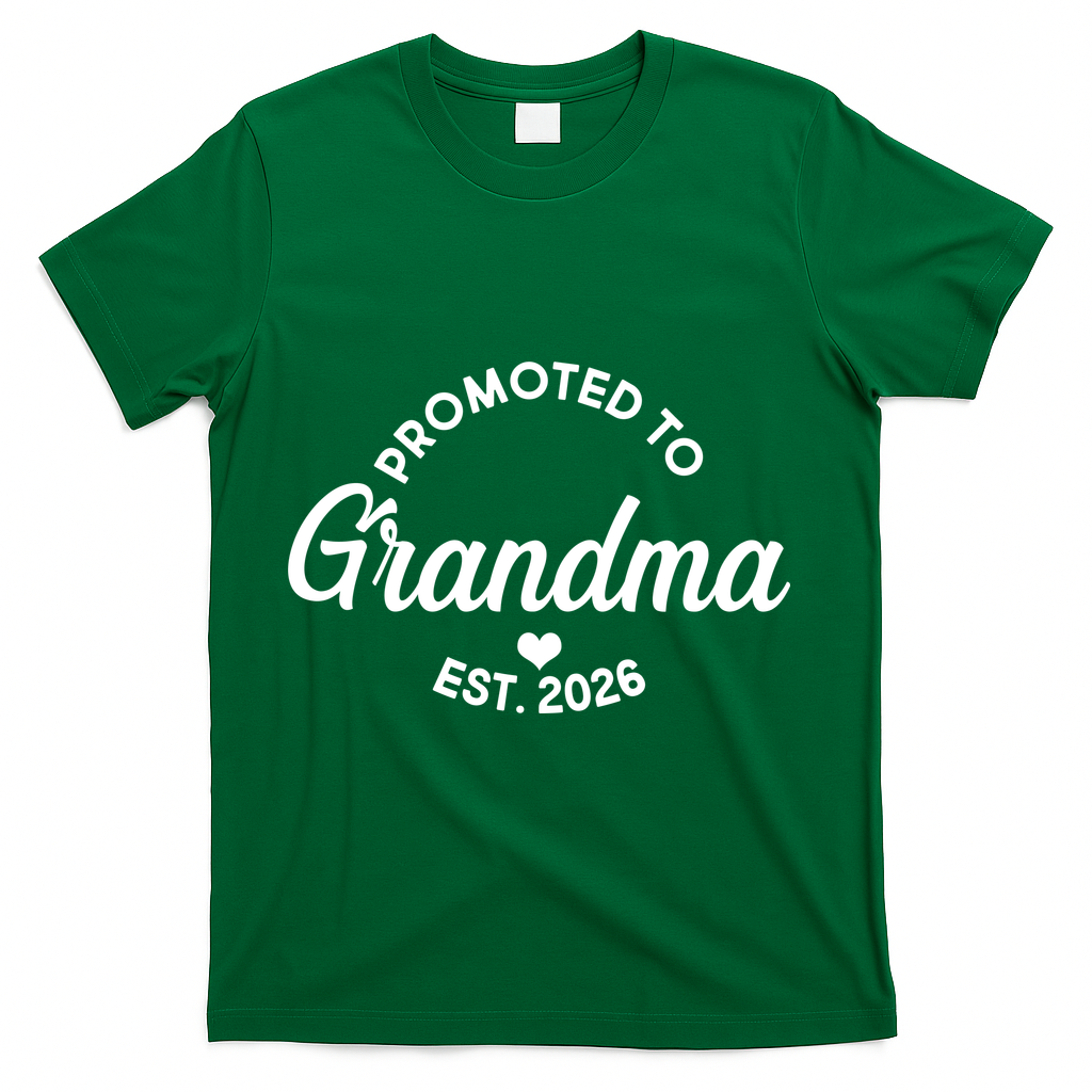 Promoted To Grandma EST 2026 T-Shirt - Green