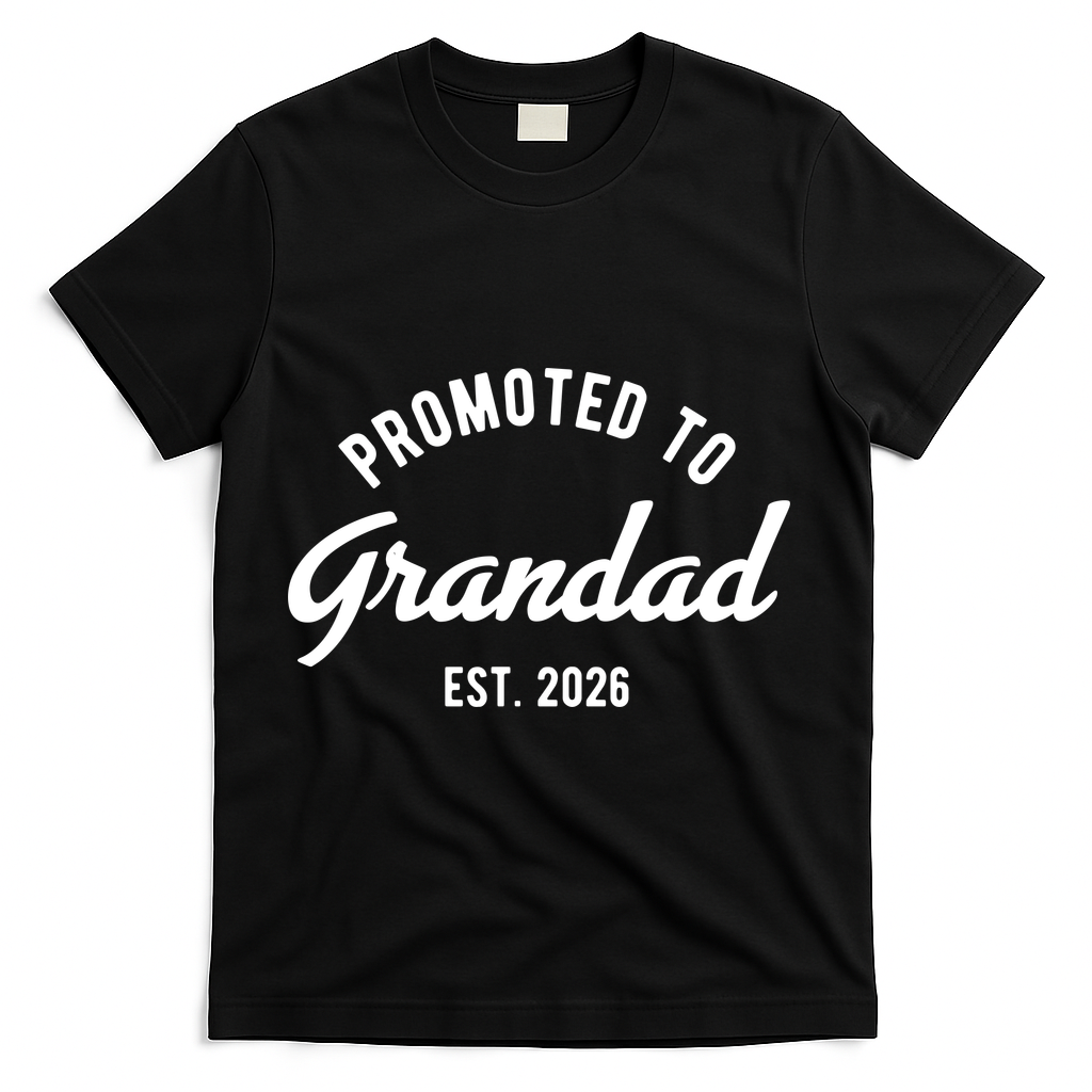 Promoted To Grandad 2026 T-Shirt - Black