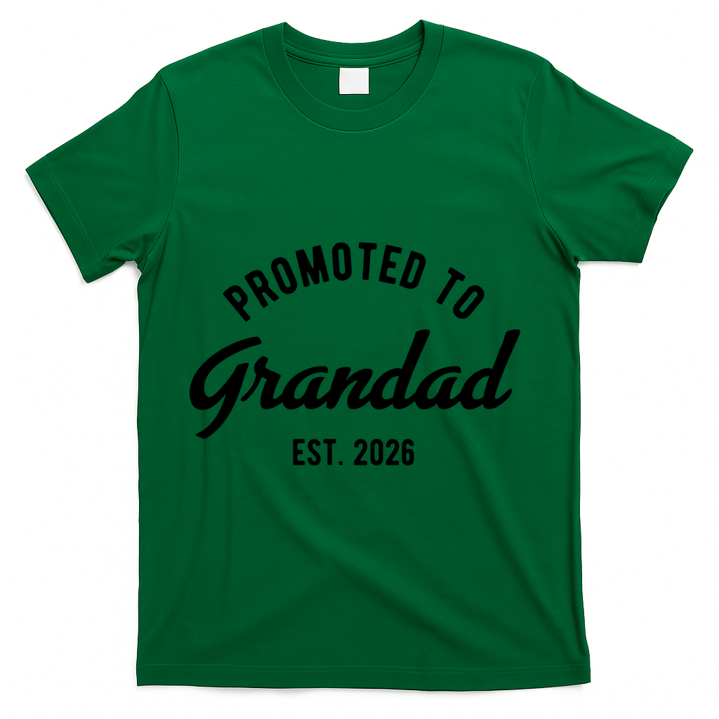 Promoted To Grandad 2026 T-Shirt - Green