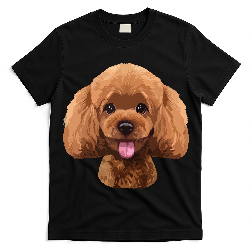 Playful Toy Poodle Face Funny Dog T-Shirt