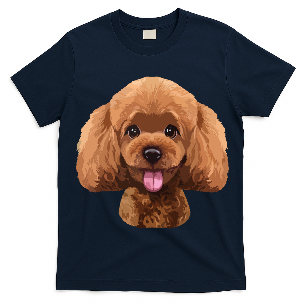 Playful Toy Poodle Face Funny Dog T-Shirt