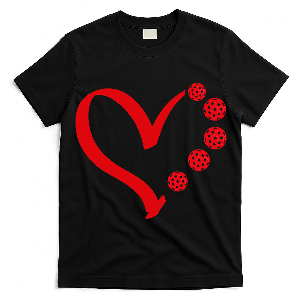 Pickleball Valentine Day Heart Pickleball T-Shirt