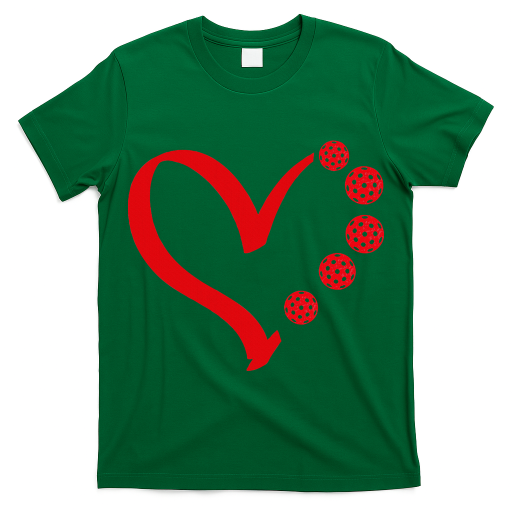Pickleball Valentine Day Heart Pickleball T-Shirt