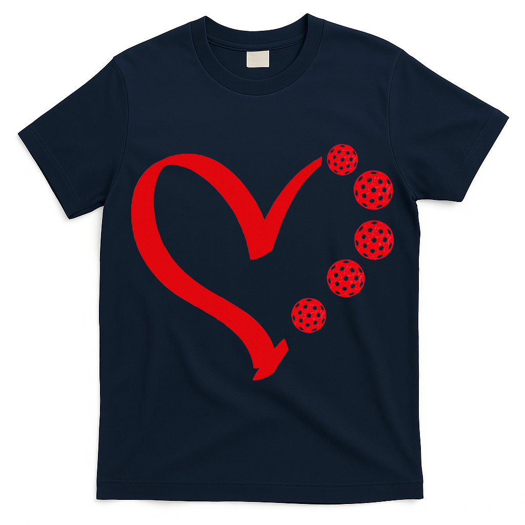Pickleball Valentine Day Heart Pickleball T-Shirt