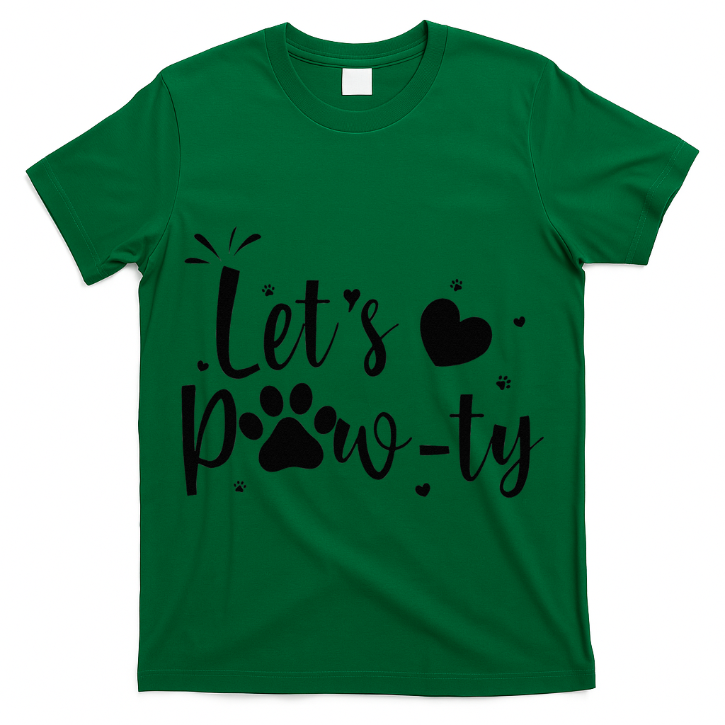 q6bA Funny Let's Pawty Dog Birthday Dog Mom Birthday Party T-Shirt