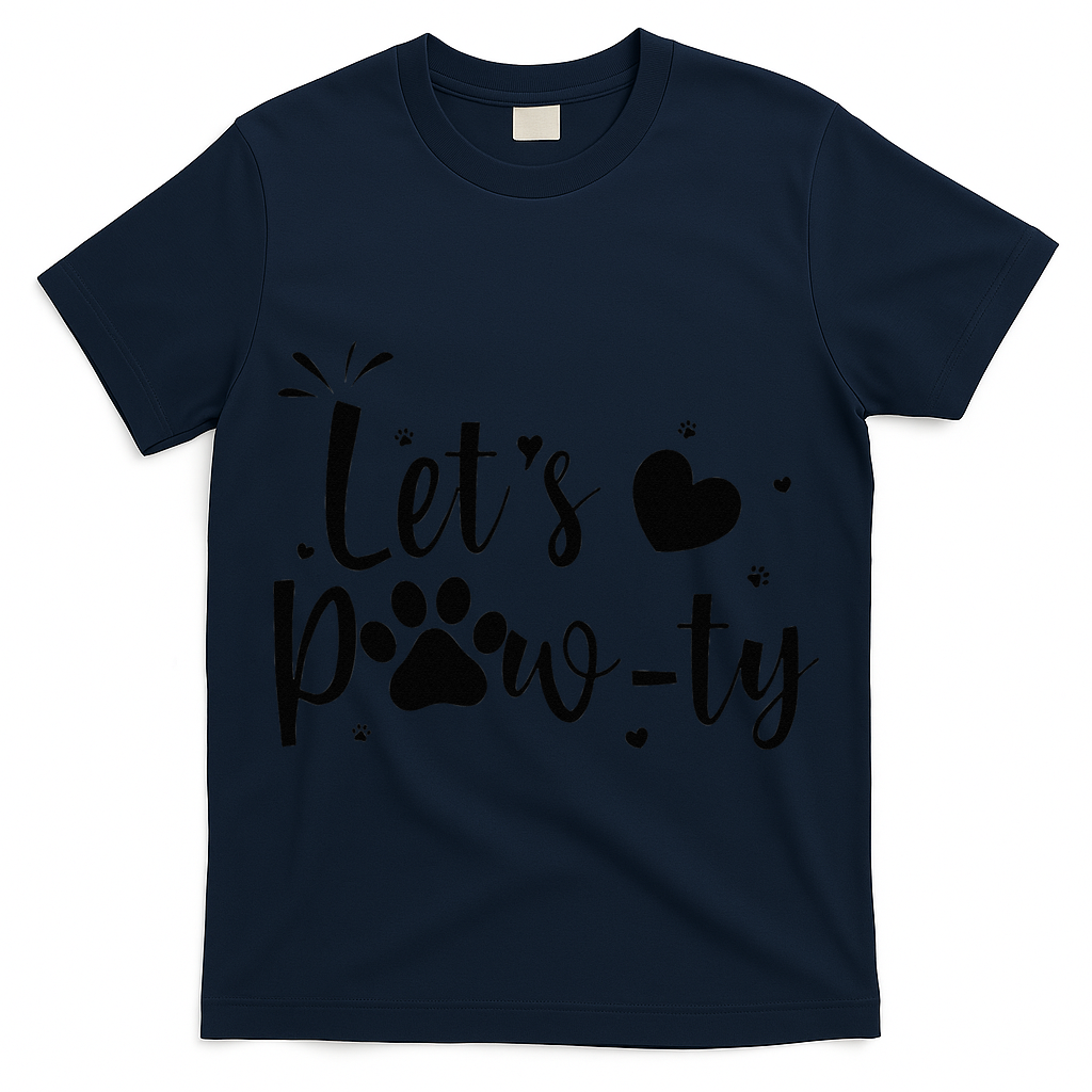 q6bA Funny Let's Pawty Dog Birthday Dog Mom Birthday Party T-Shirt