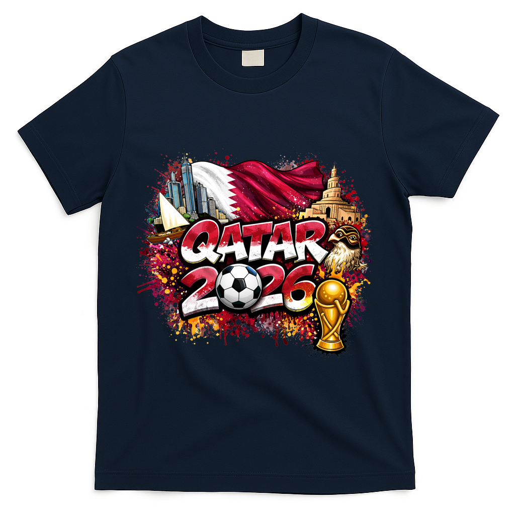 QATAR North America Soccer Tournament 2026 T-Shirt - Navy