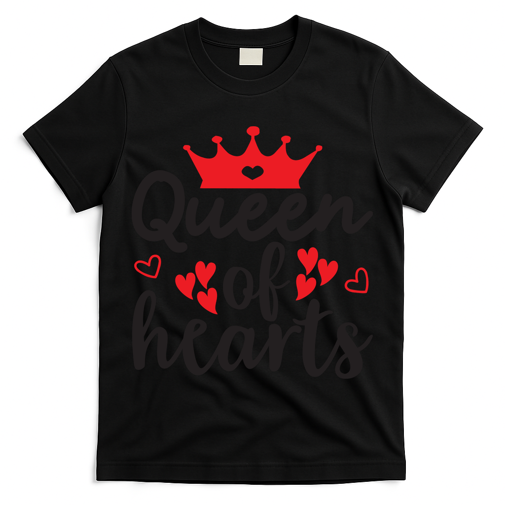 Queen Of Hearts, Wedding, Romantic, Valentine White T-Shirt