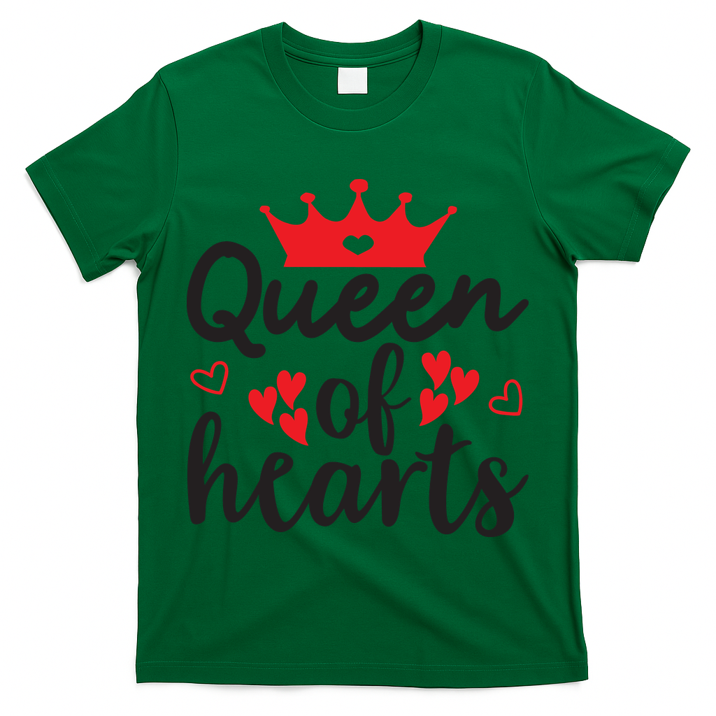 Queen Of Hearts, Wedding, Romantic, Valentine White T-Shirt