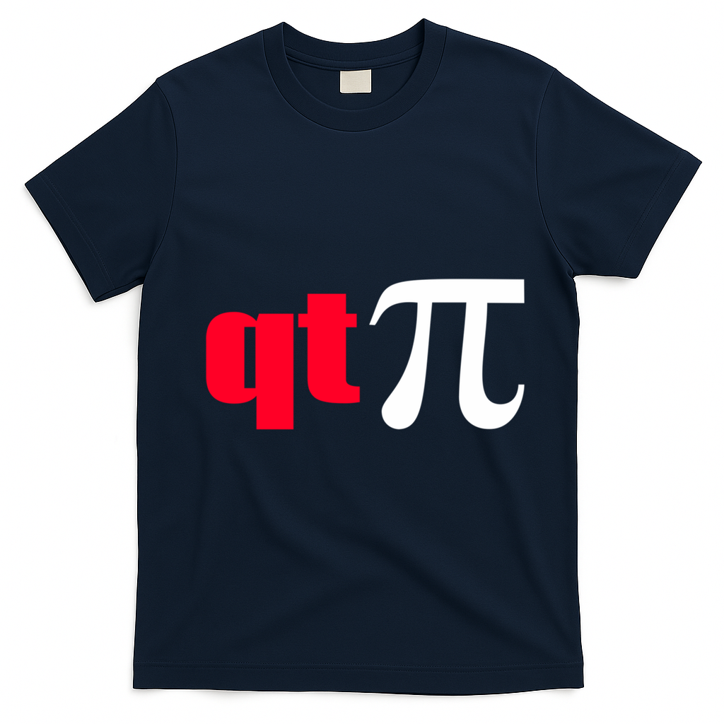 Qt Pi Funny Pi Math Nerdy Geek Humor Pi Day Cool Humor Great Gift T-Shirt - Navy Blue