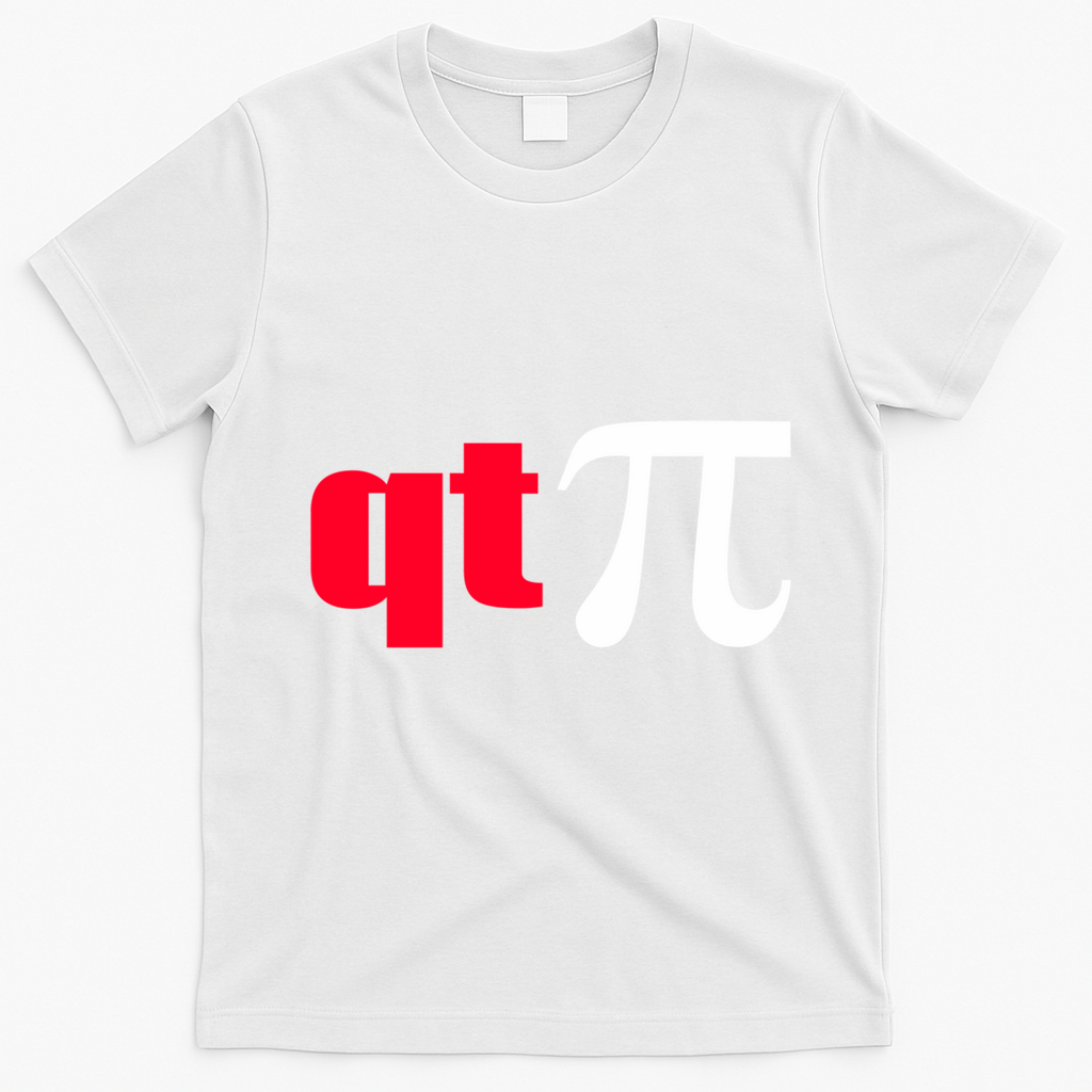 Qt Pi Funny Pi Math Nerdy Geek Humor Pi Day Cool Humor Great Gift T-Shirt - White