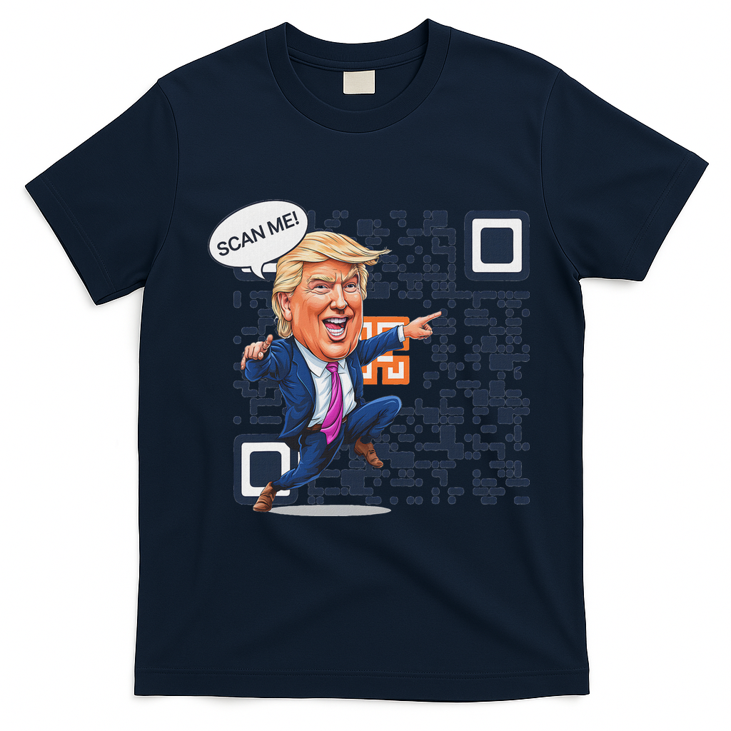 Qr President Trump Dance Code T-Shirt - Navy Blue