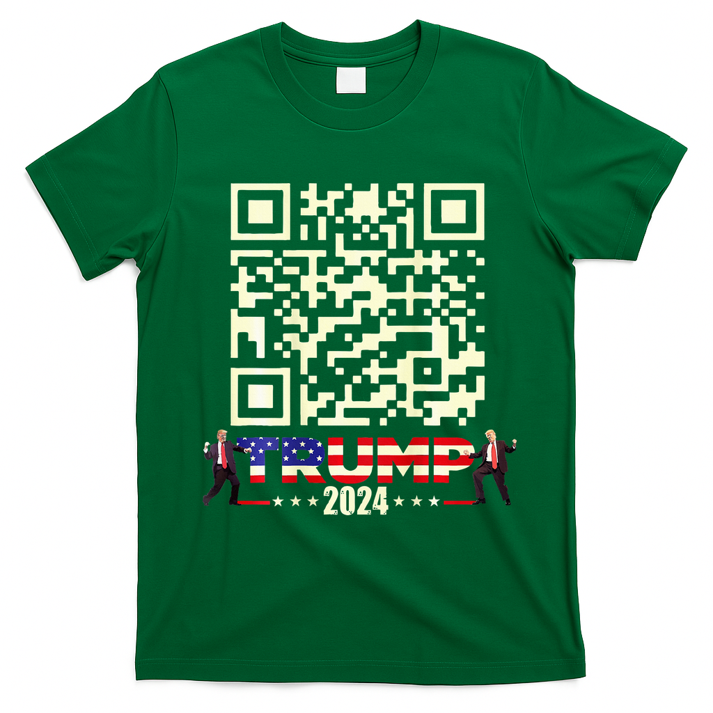 Qr President Trump 4547 Trump Dancing Code T-Shirt - Irish Green