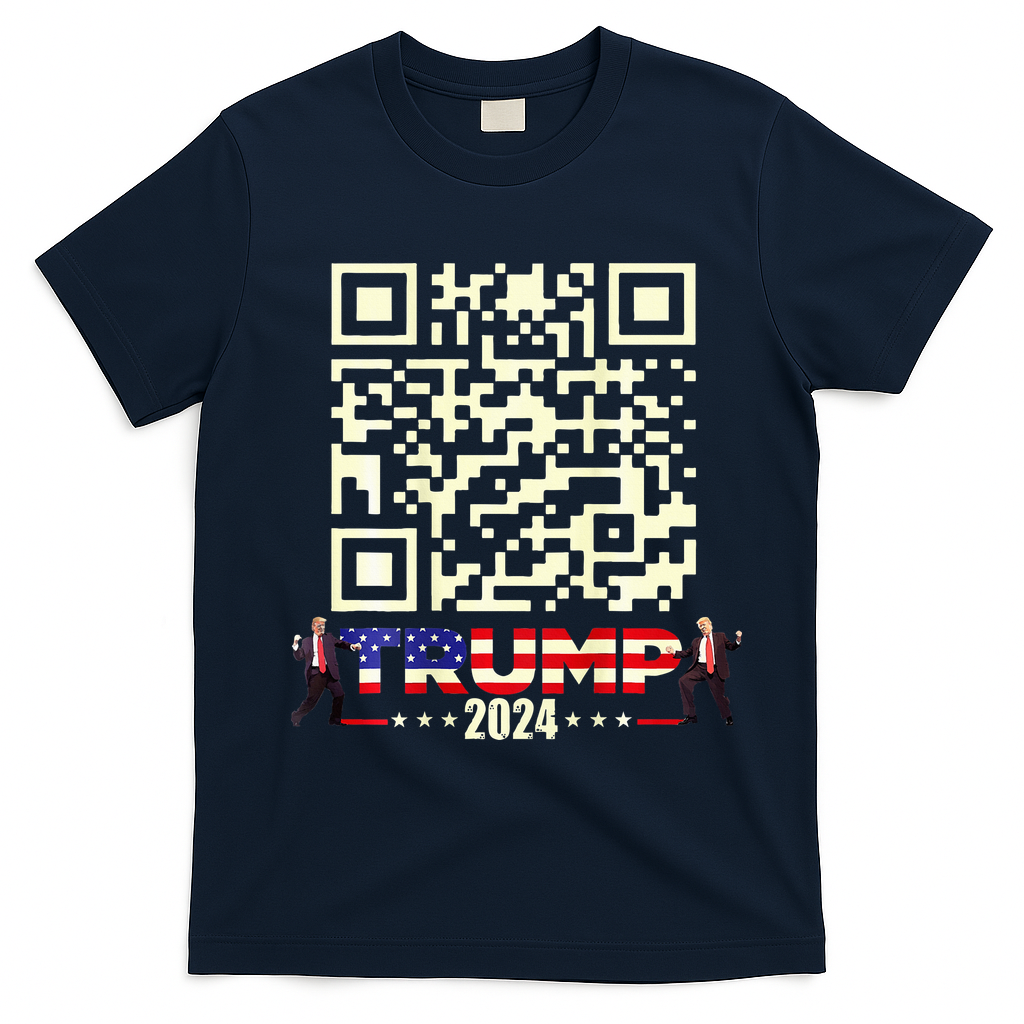 Qr President Trump 4547 Trump Dancing Code T-Shirt - Navy Blue