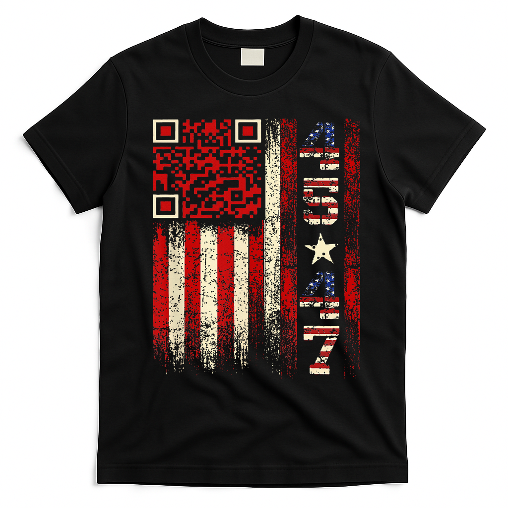Qr Scan Me President Trump 4547 Trump Dancing Code T-Shirt - Black