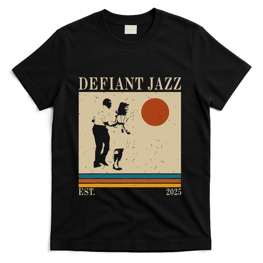 Retro 90s Defiant Jazz Gift T-Shirt - Black