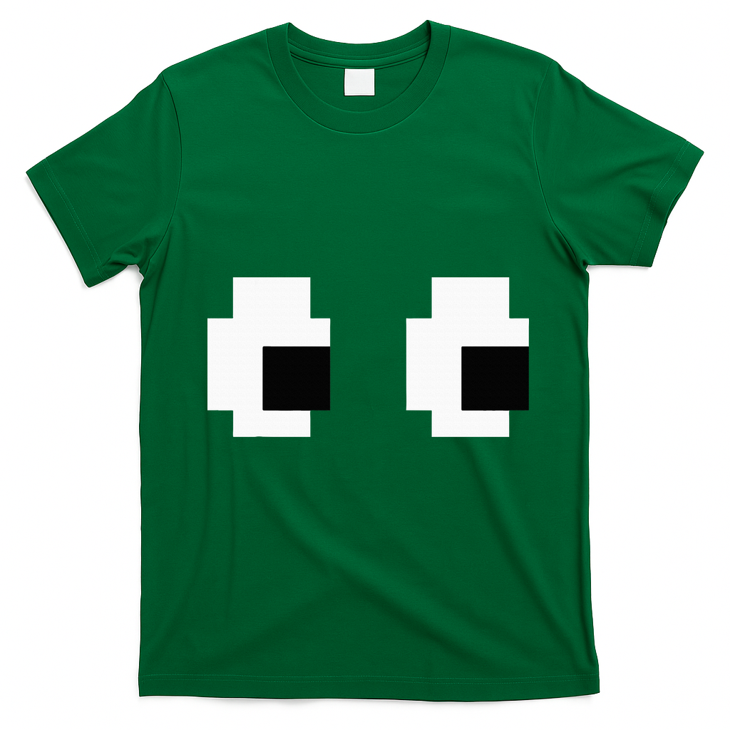 Retro Arcade Game Ghost Eyes Halloween Group Costume T-Shirt - Irish Green