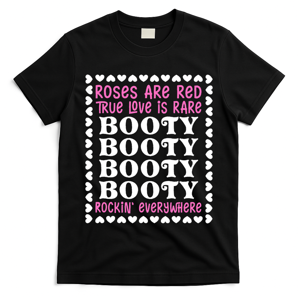 Roses Are Red True Love Is Rare Booty Rockin' Everywhere T-Shirt