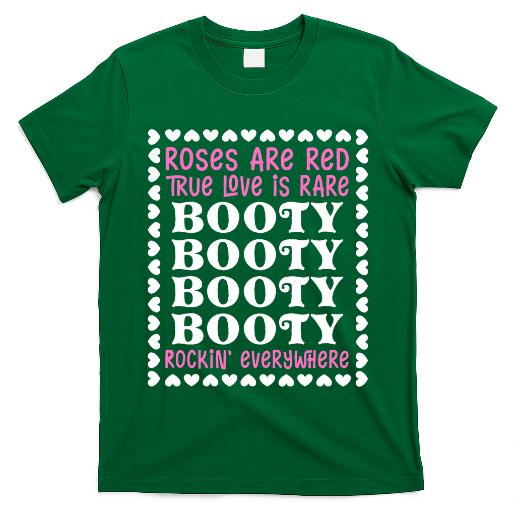 Roses Are Red True Love Is Rare Booty Rockin' Everywhere T-Shirt