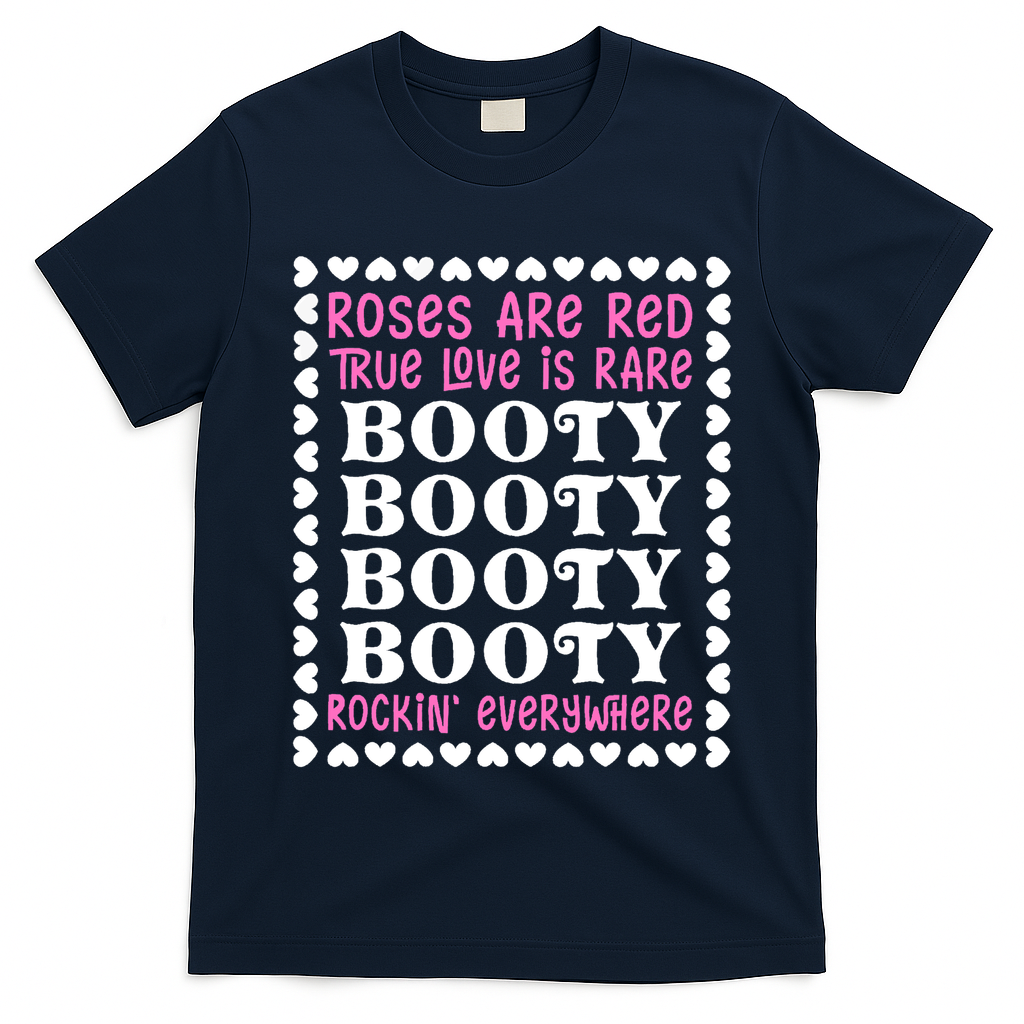 Roses Are Red True Love Is Rare Booty Rockin' Everywhere T-Shirt
