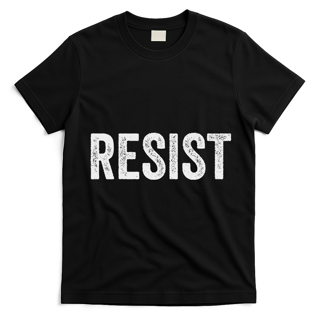 Resist Anti Trump Protest March Political Defiant T-Shirt - Black