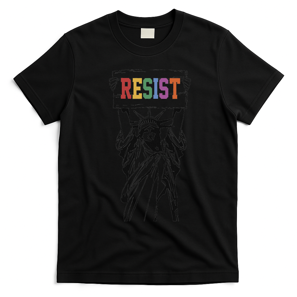 Resist Anti Trump Political Protest T-Shirt - Black