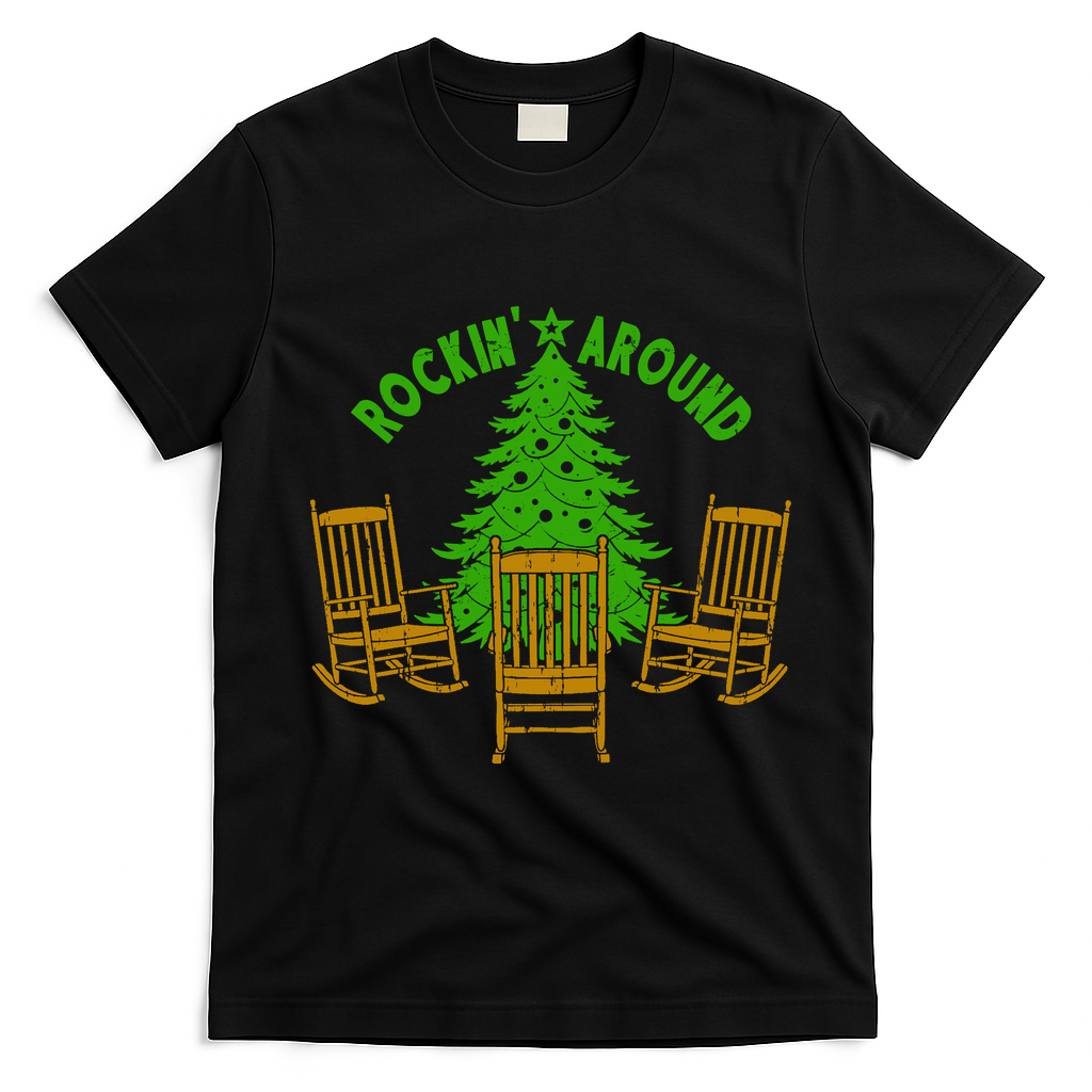Rockin Around The Christmas Tree T-Shirt - Black