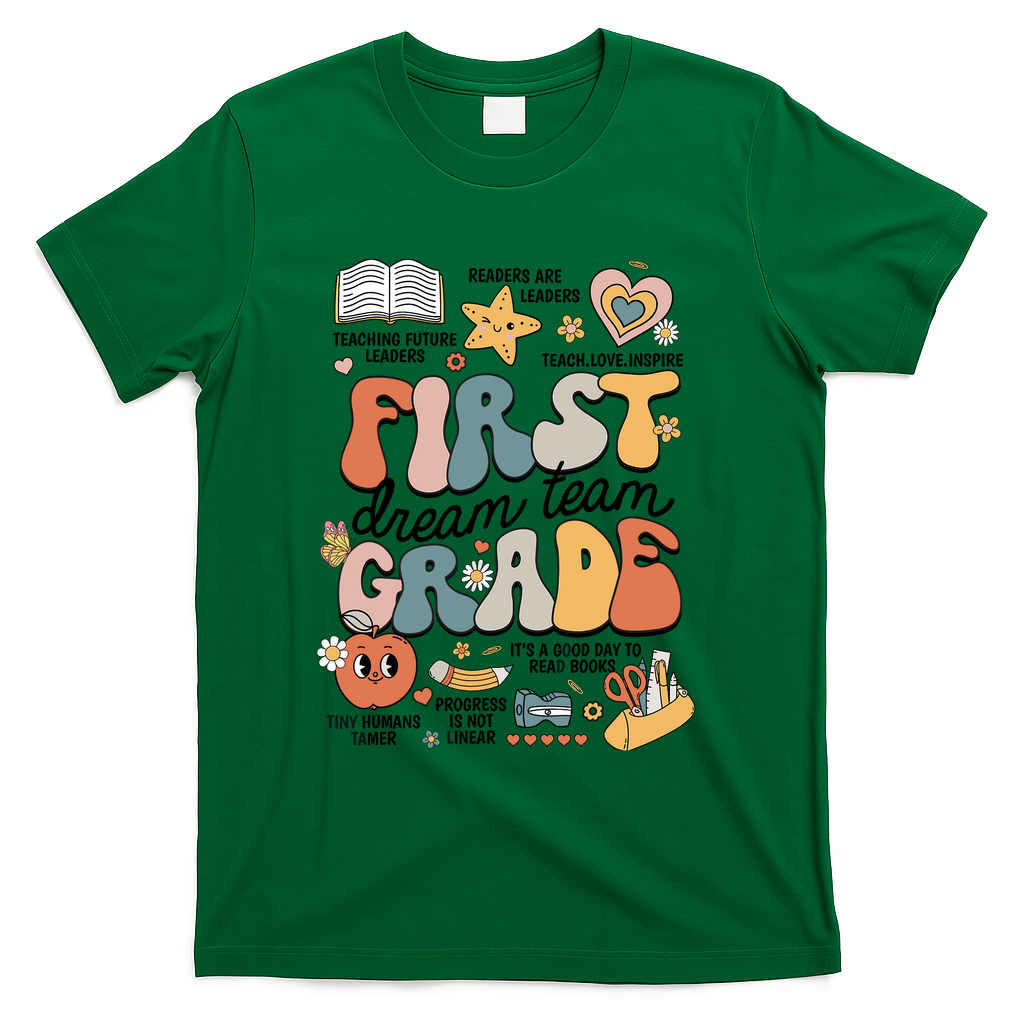 Retro Bye Bruh First Grade Happy Last Day Of School T-Shirt - Green