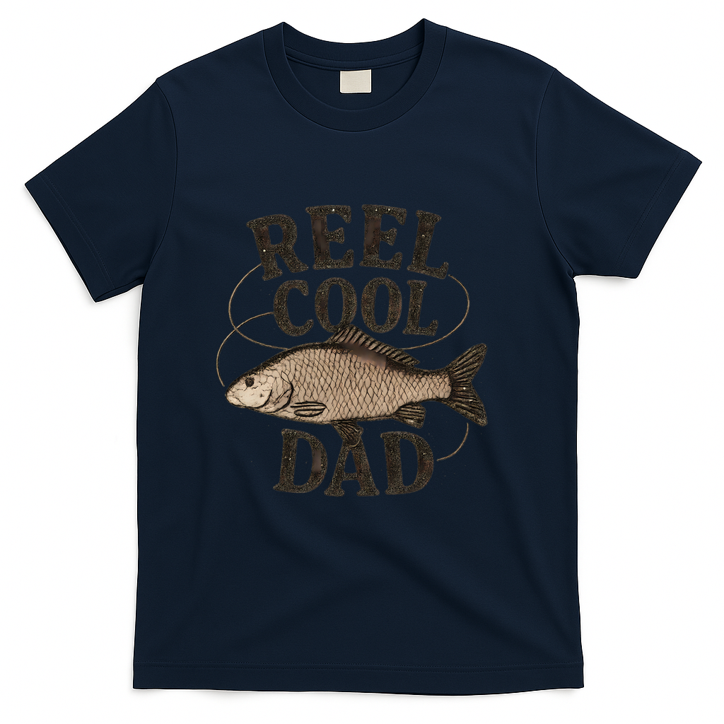 Reel Cool Dad - Perfect Gift for Father's Day T-Shirt - Navy