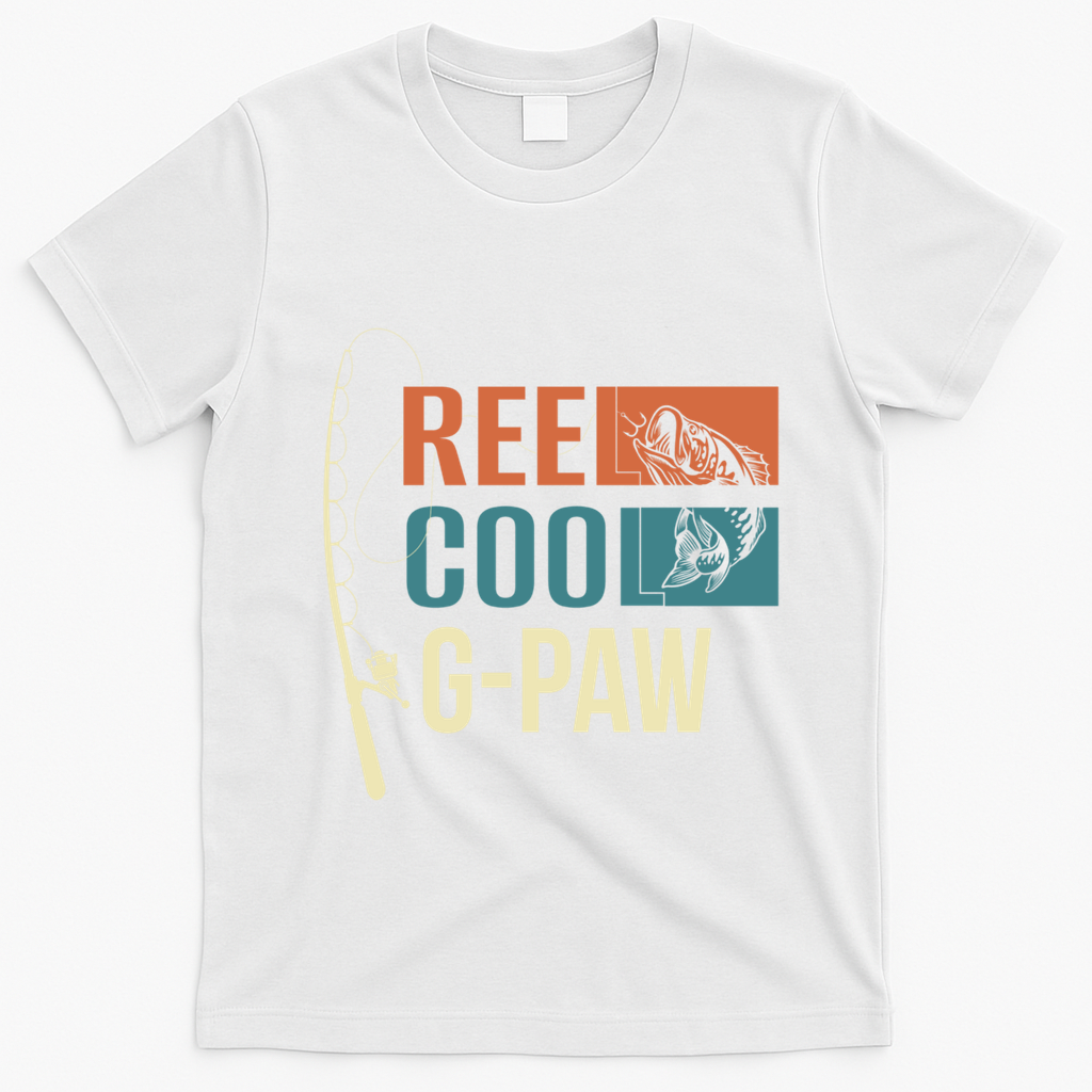 Reel Cool Gpaw Grandpa Angler Fishing Fisher Gift Meaningful Gift T-Shirt - White