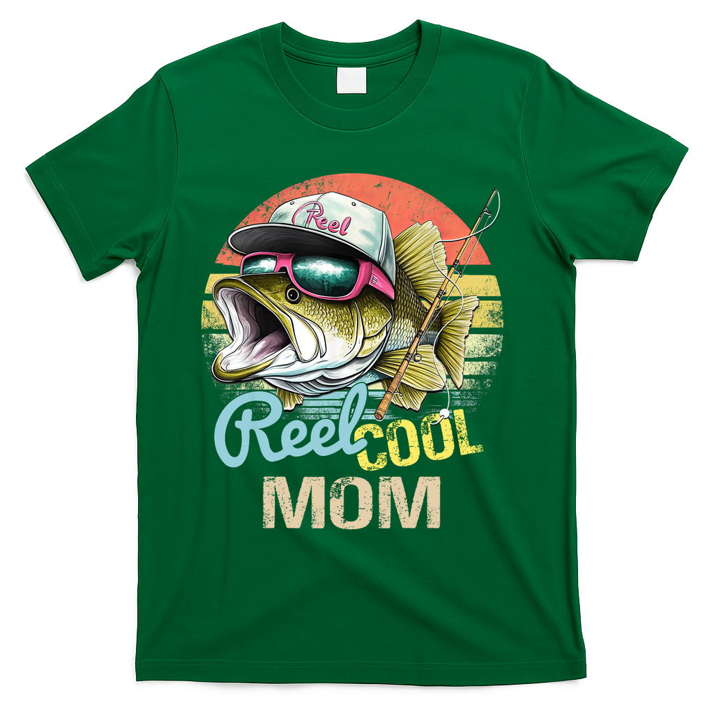 Reel Cool Mom Funny Fishing Quotes For Uncle T-Shirt - Green