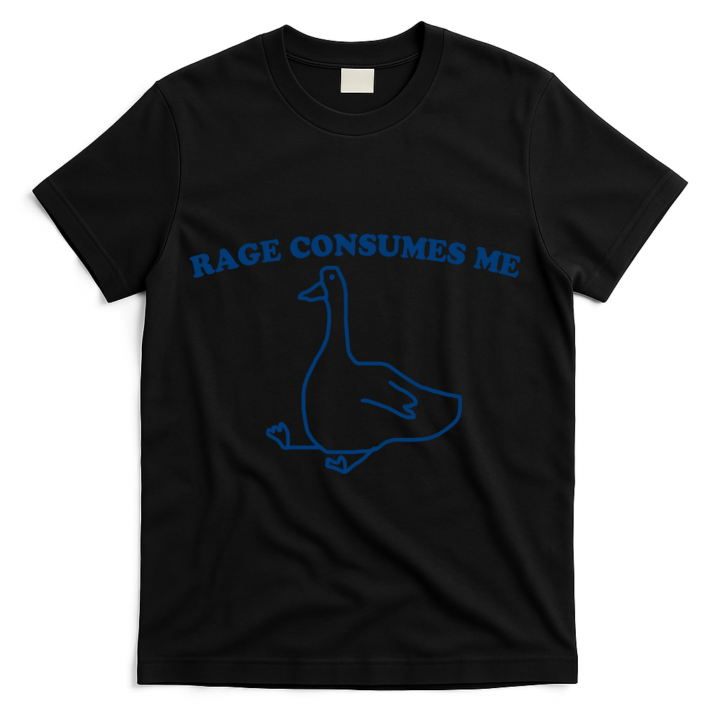 Rage Consumes Me Silly Goose – Funny Angry Goose Meme T-Shirt - Black