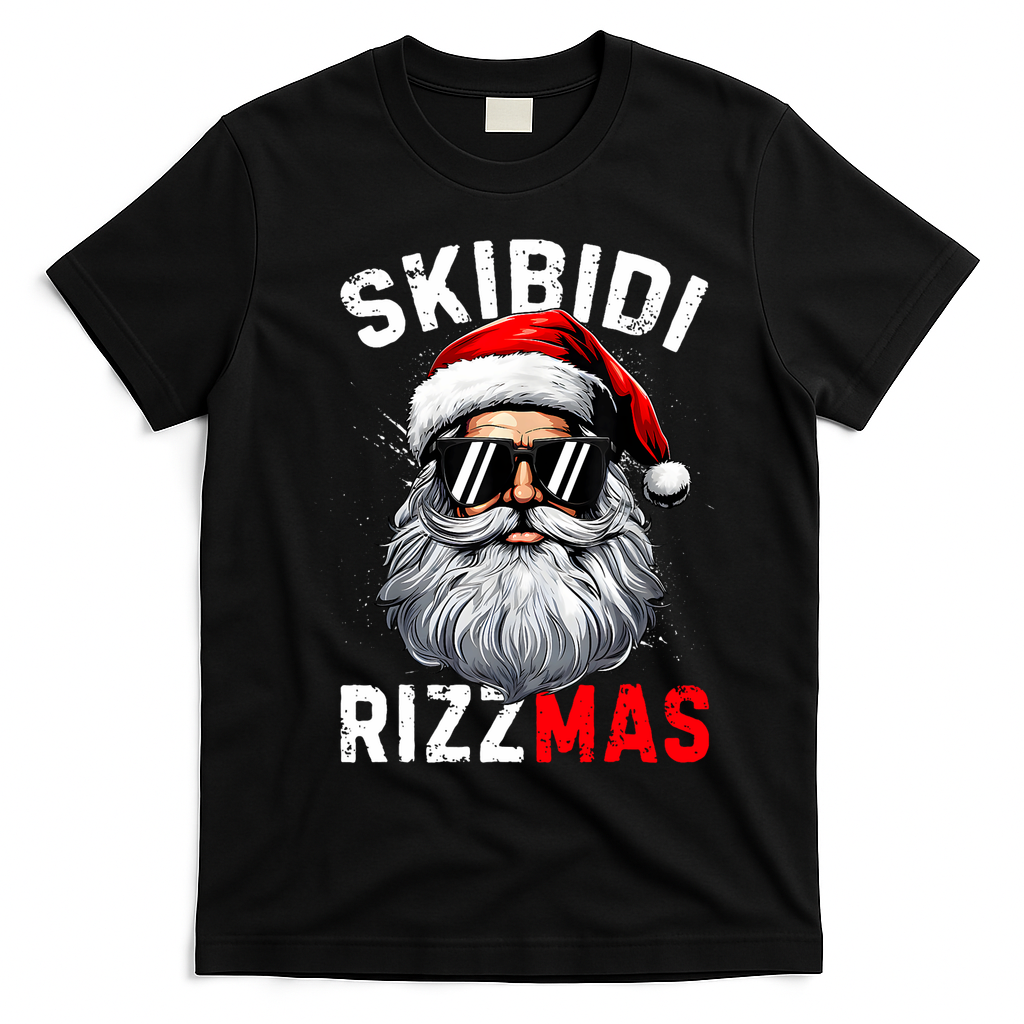 Rizzmas Christmas Rizz Santa Claus Charisma Xmas T-Shirt - Black