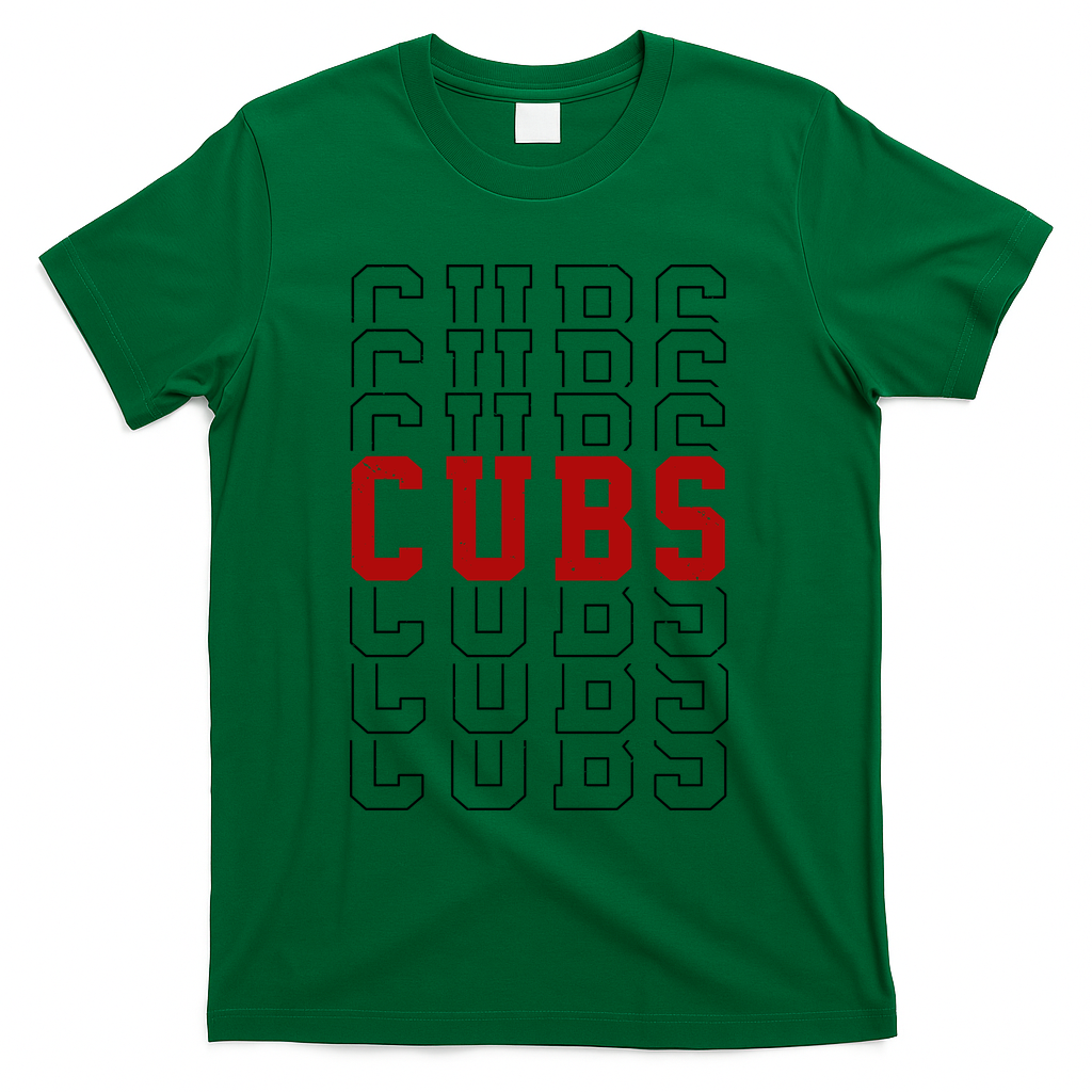Retro Cubs Sports Fan T-Shirt - Green