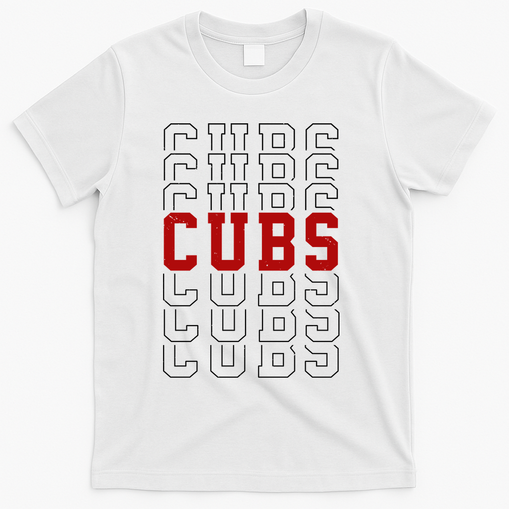 Retro Cubs Sports Fan T-Shirt - White