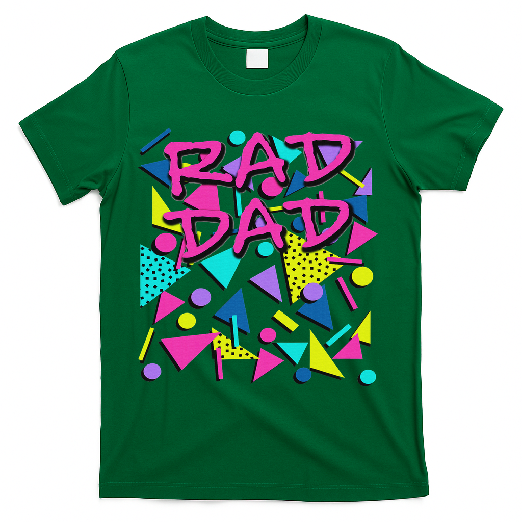Rad Dad 80s Throwback T-Shirt - Green