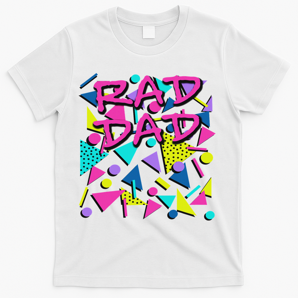Rad Dad 80s Throwback T-Shirt - White