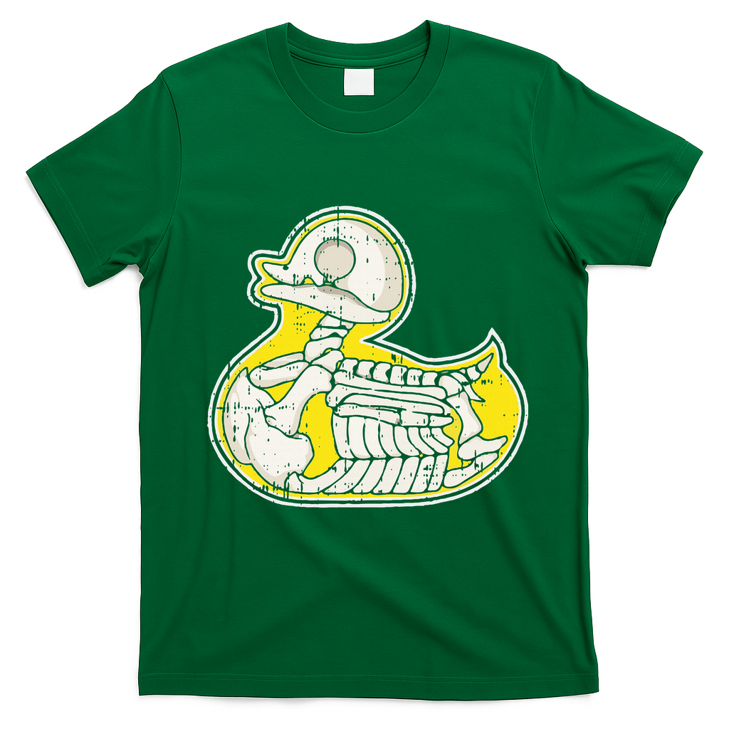 Rubber Duck Skeleton Lazy Halloween Costume Funny Ducky T-Shirt - Irish Green