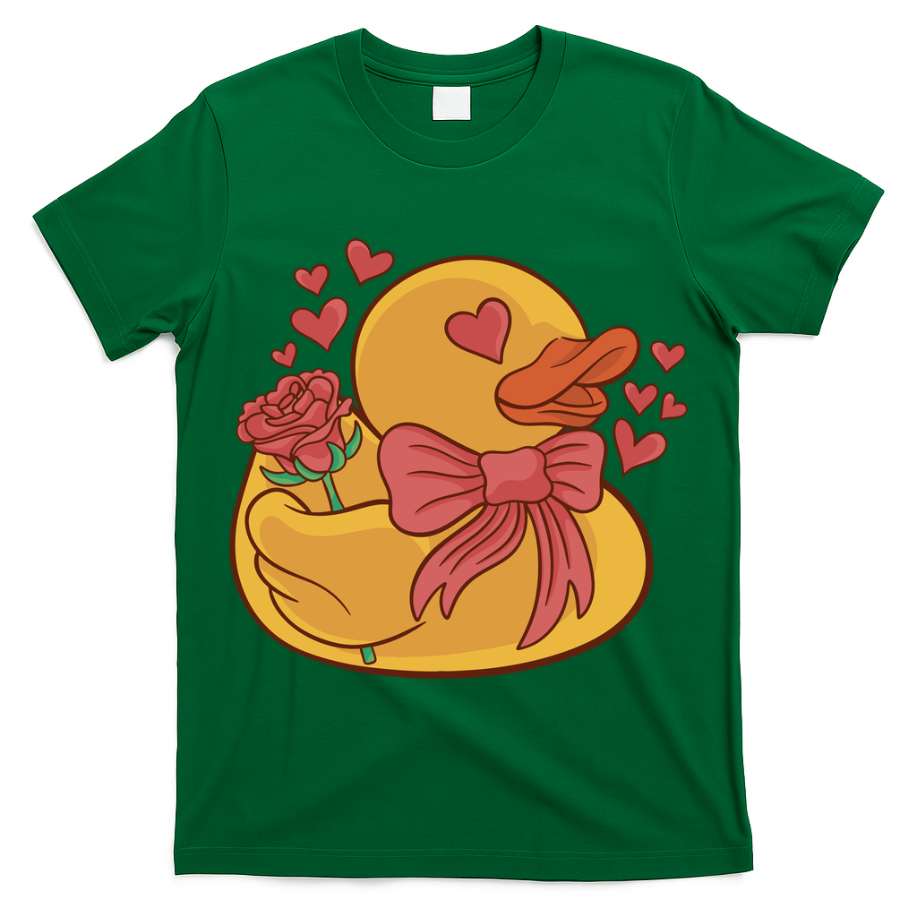 Rubber Duck Valentines Day Rose Cute T-Shirt